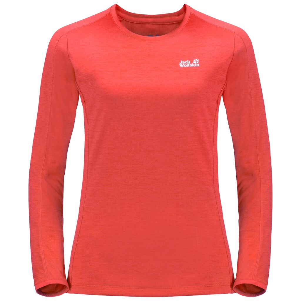 Jack Wolfskin HYDROPORE XT LONGSLEEVE Haut Femme Orange Corail - ISCHNEK-86